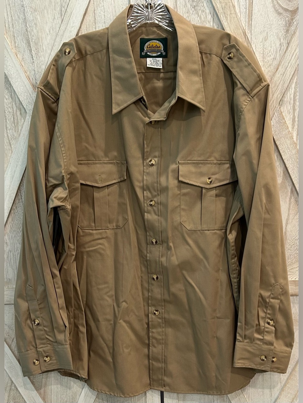 Cabela's Outdoor Gear Khaki Safari Field Shirt XXXL Epaulette Utility Hunting